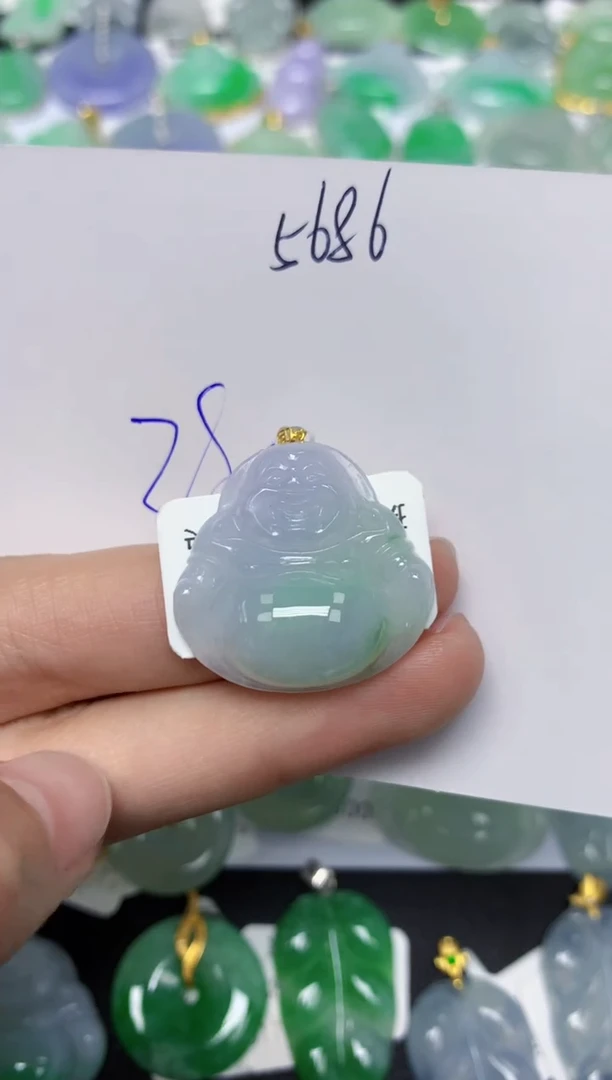 【闪购商品】翡翠颈饰18K金镶嵌天然翡翠A货