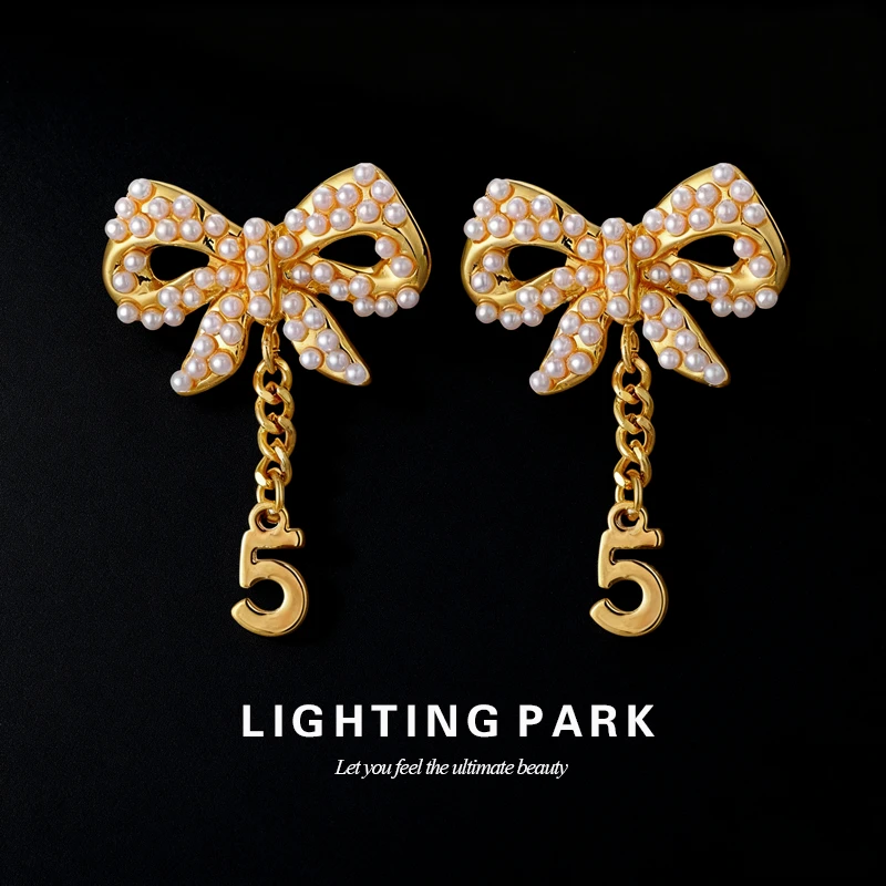 黄铜仿珍珠耳饰 【小众轻奢】用心在做耳饰 5号蝴蝶节珍珠耳饰 2038