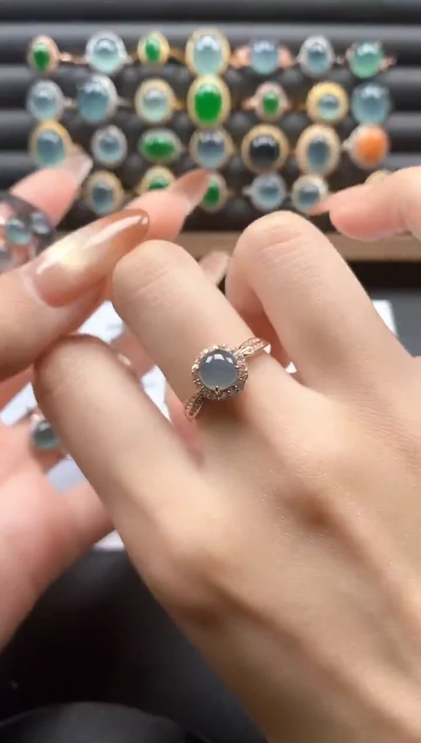 银S925镶嵌戒指翡翠151