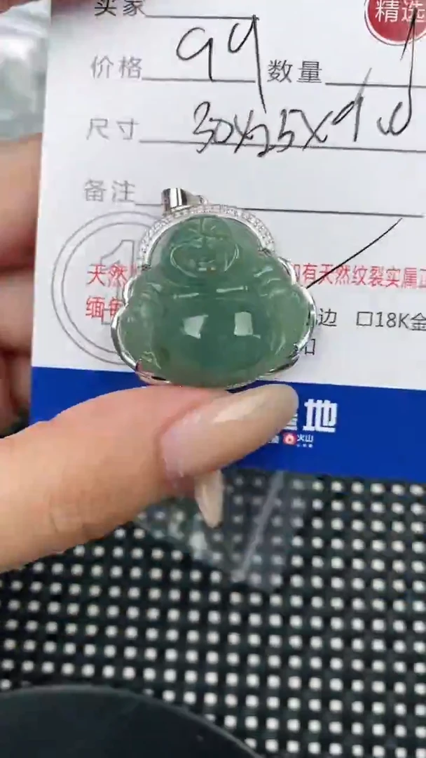 翡翠银S925镶嵌颈饰挂件