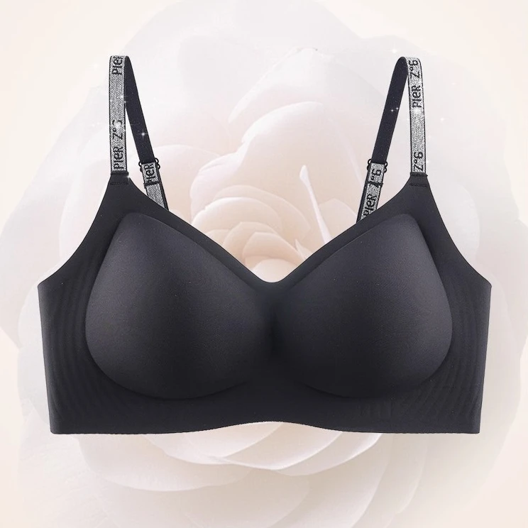 2025爆款山茶花香氛内衣女小胸聚拢舒适闪钻肩带美背吊带凉感文胸