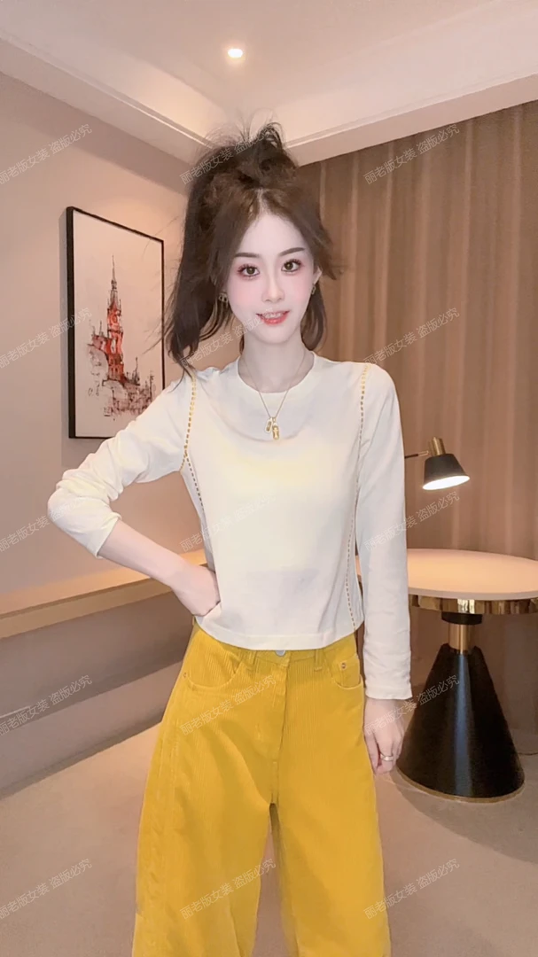 Ling【明线衫】单件上衣百搭修身显瘦精致韩版时尚松设计感气质上衣