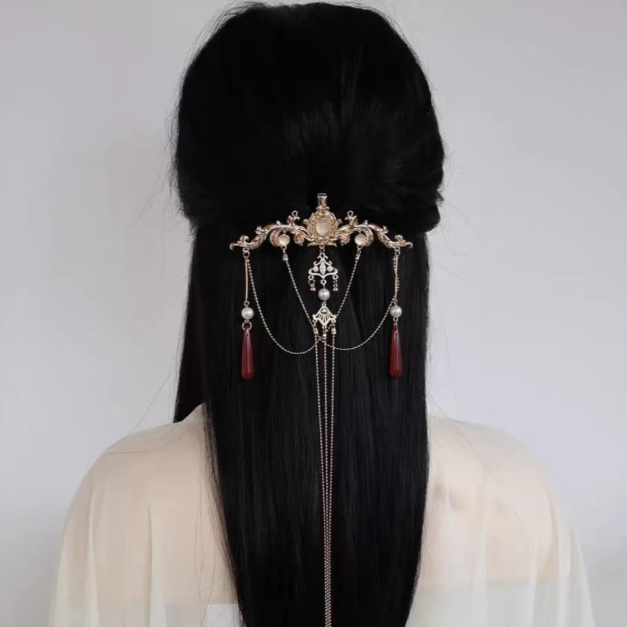 【云鬓花颜阁合金后压】青宁（孤品）后压新中式汉服仙气古风发饰B60