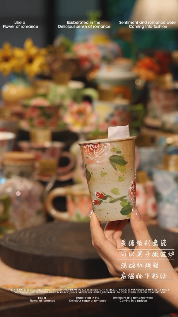 陶瓷景德镇高温釉下彩绘设计师款式