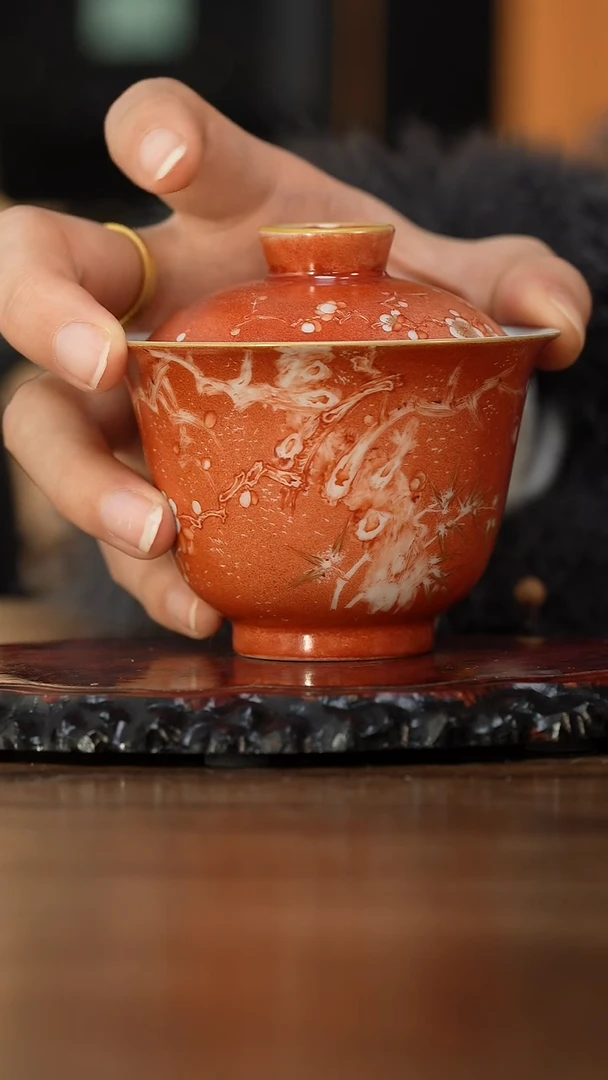 【闪购商品】古艺瓷云楼 松竹梅盖碗