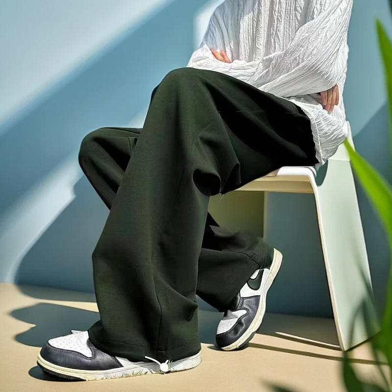 秋季高街潮男生ins宽松休闲裤薄款垂感百搭休闲裤潮流裤子