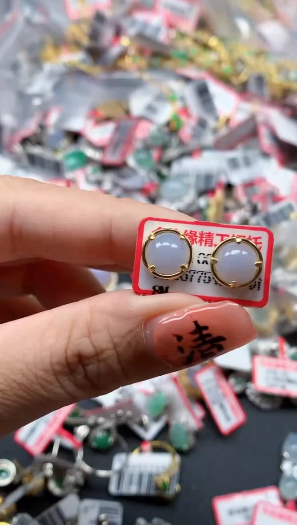 银S925镶嵌戒指翡翠天然A货缅甸翡翠