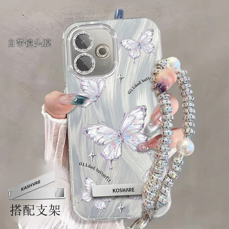 自带镜头膜OPPOA5活力版5G手机壳蝴蝶PKV110全包A5保护套羽纱