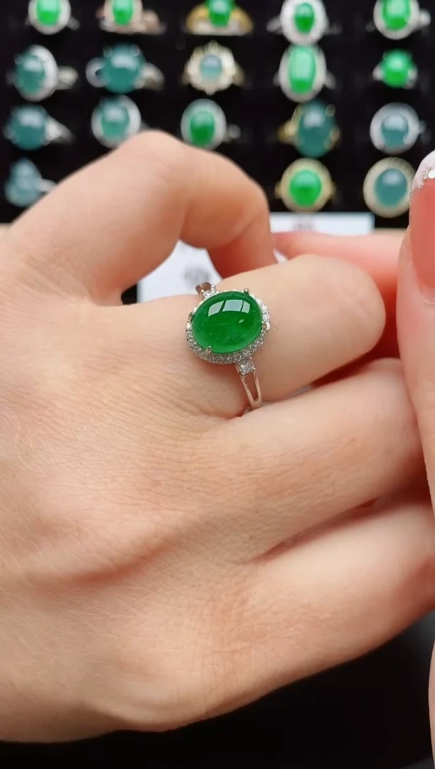【闪购商品】翡翠戒指银S925镶嵌5800