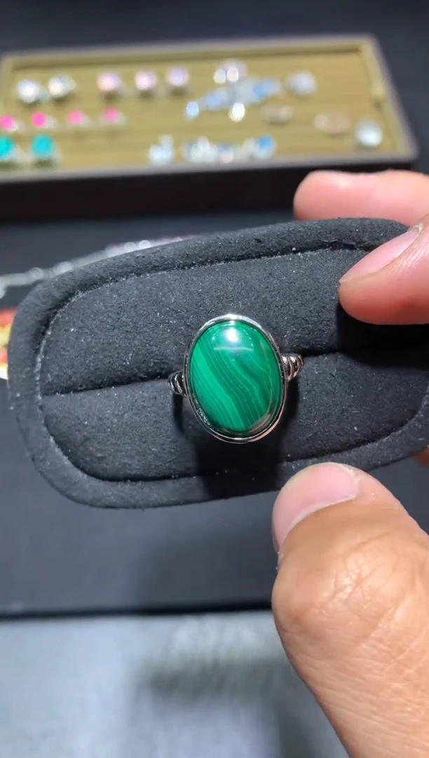未镶嵌孔雀石戒指F16【多样性发其一】