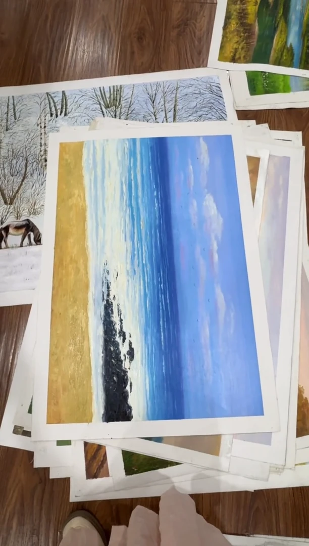 油画腿**的【特价画芯】朝鲜画家原创手绘油画作品