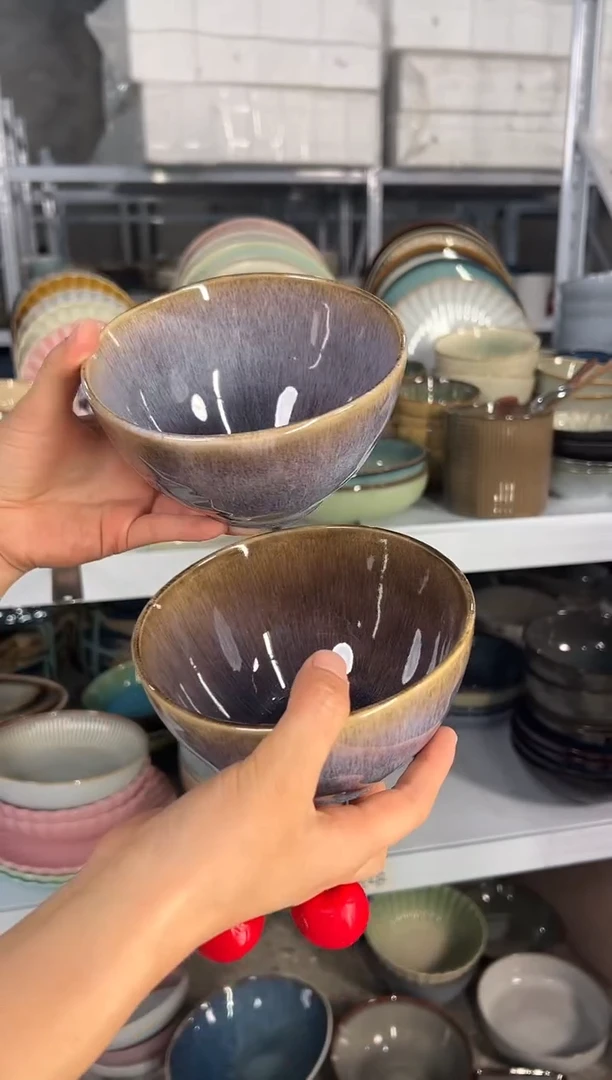 陶瓷外贸尾货瑕疵满20包邮X2 紫碗