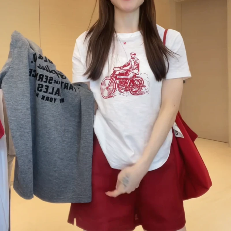 2025夏季新款美式字母印花圆领百搭T恤LK2503127