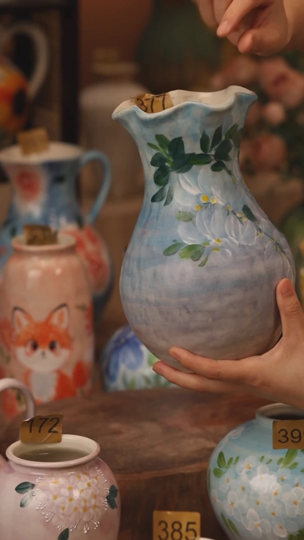 陶瓷377景德镇设计师手作花器摆件侘寂风