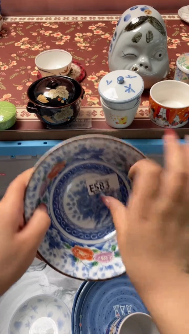 瓷片紫**美瓷器瓷器E583
