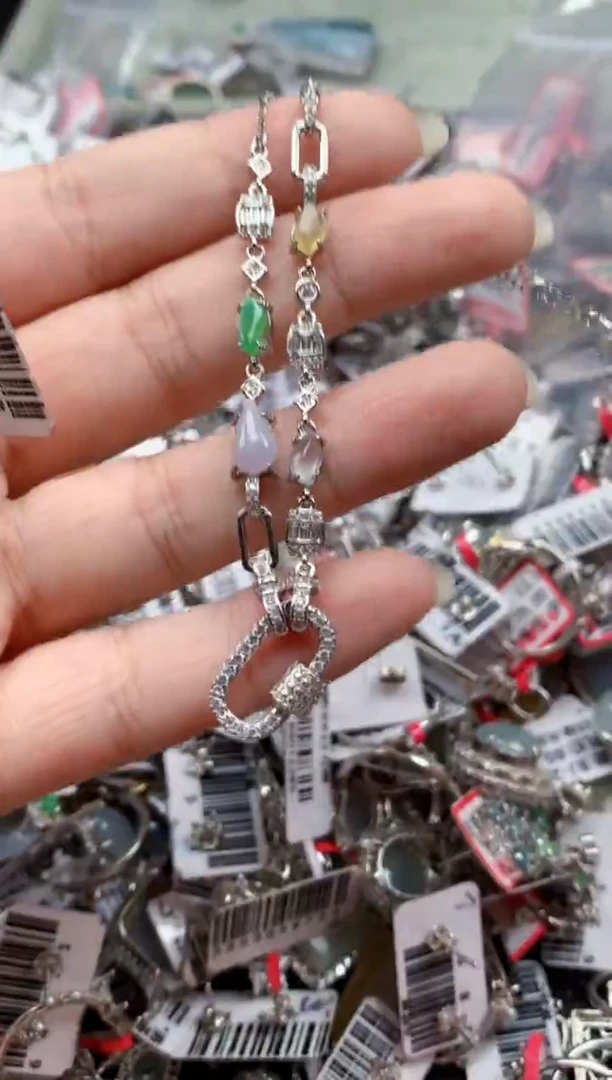 银S925镶嵌戒指翡翠天然A货缅甸翡翠