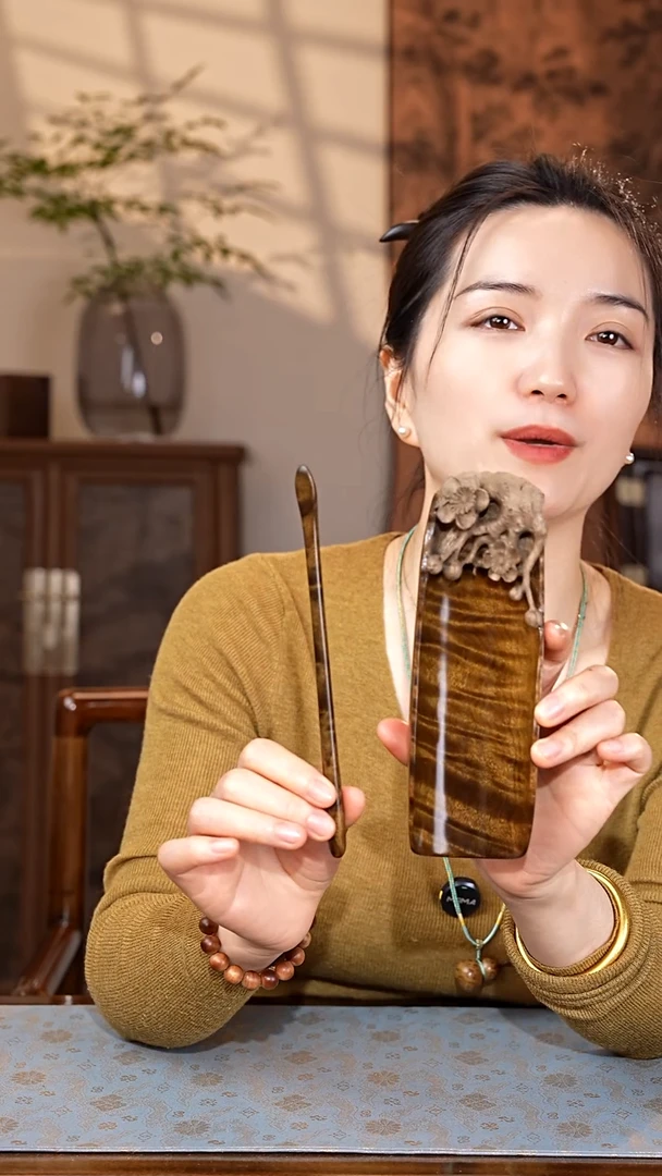 乌木类家具金丝楠阴沉木 天花板满纹茶则