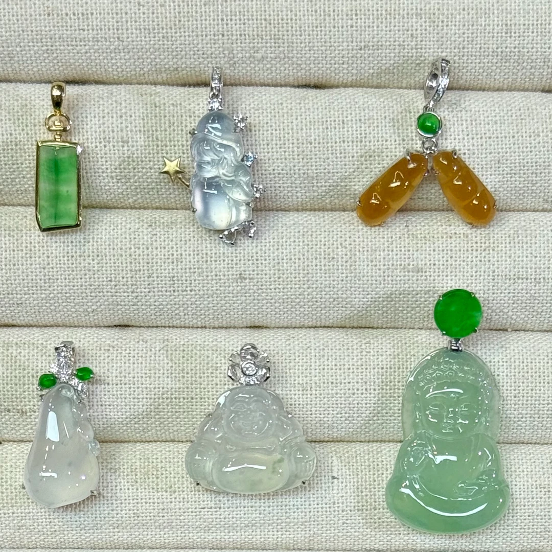 翡翠吊坠1件-18K金-多样性发货只发一件-AB12|CXQ21