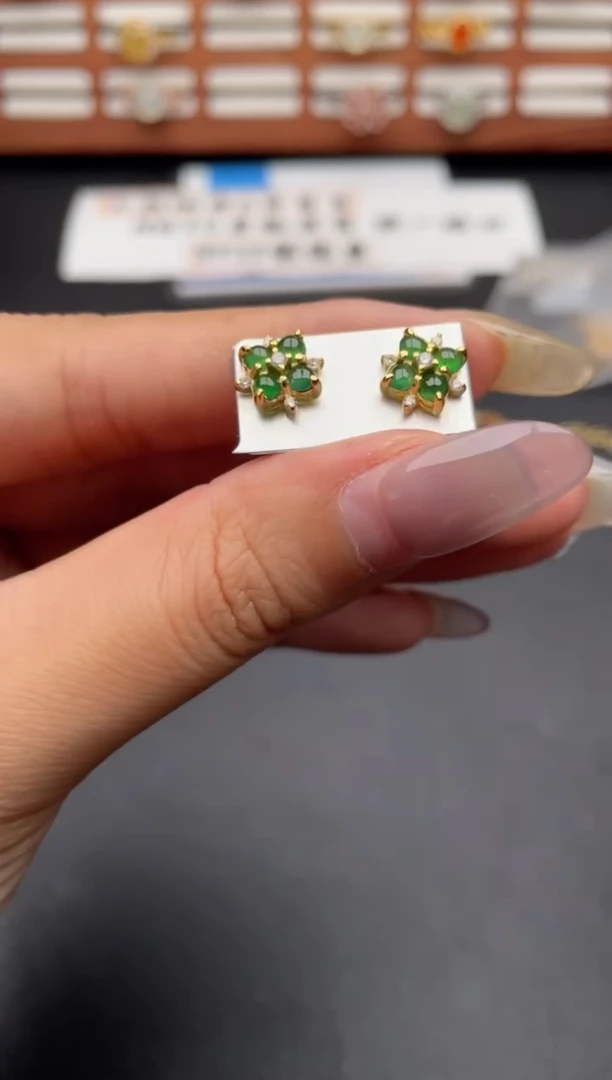 翡翠戒指银S925镶嵌一物一证一礼盒