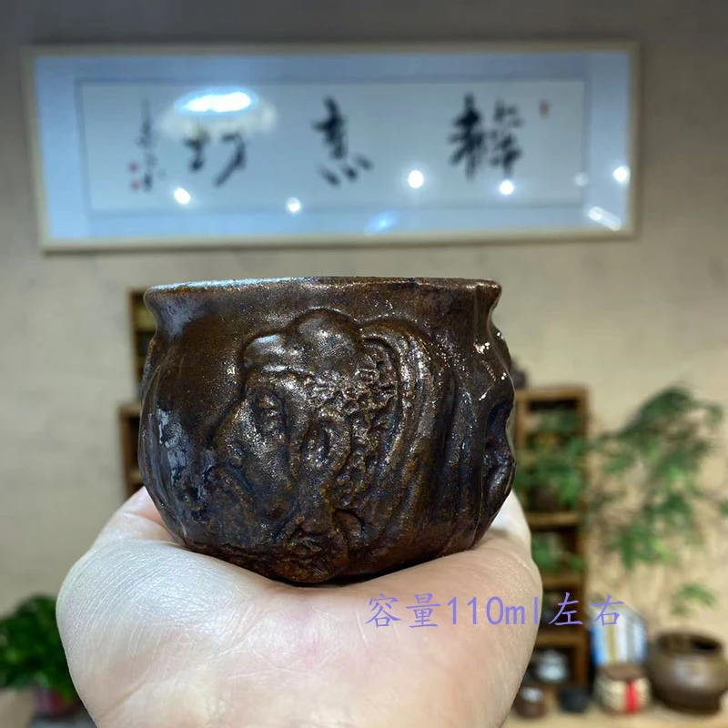 高温定窑粗瓷达摩杯喝茶喝水杯