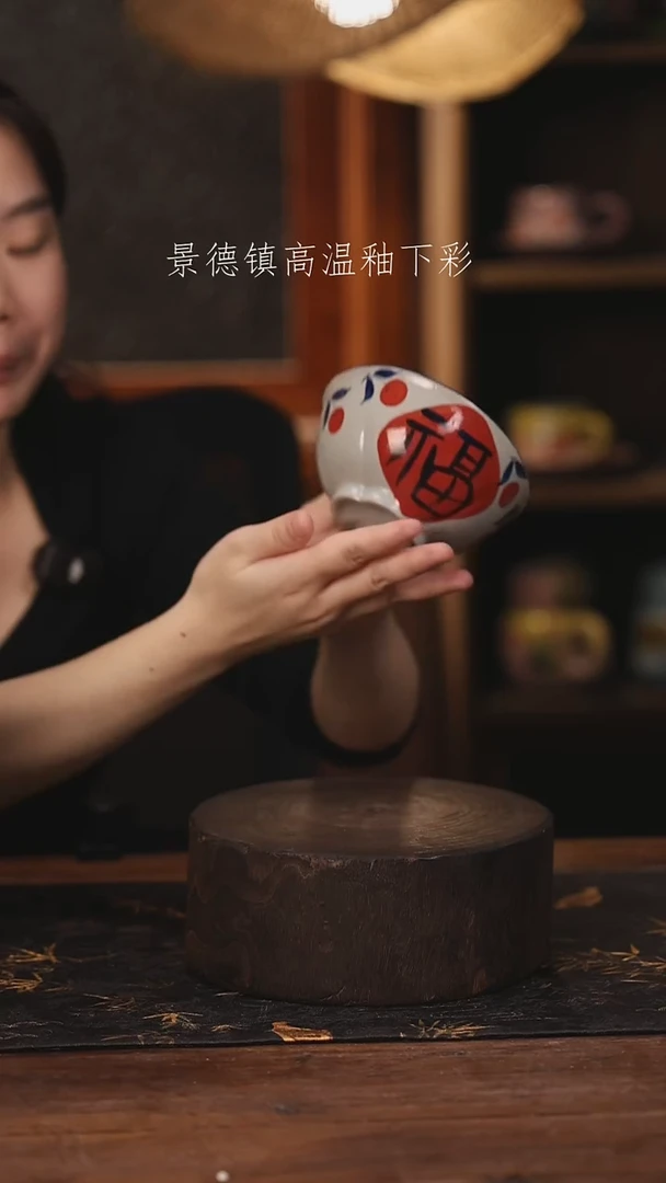 陶瓷景德镇高温釉下手绘陶瓷@L536@