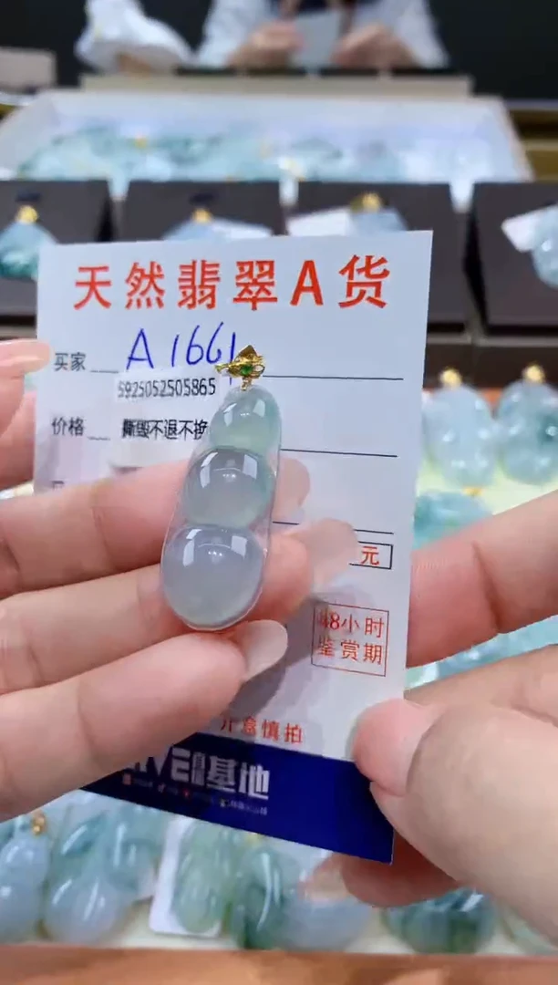 颈饰18K金镶嵌翡翠天然缅甸a货翡翠