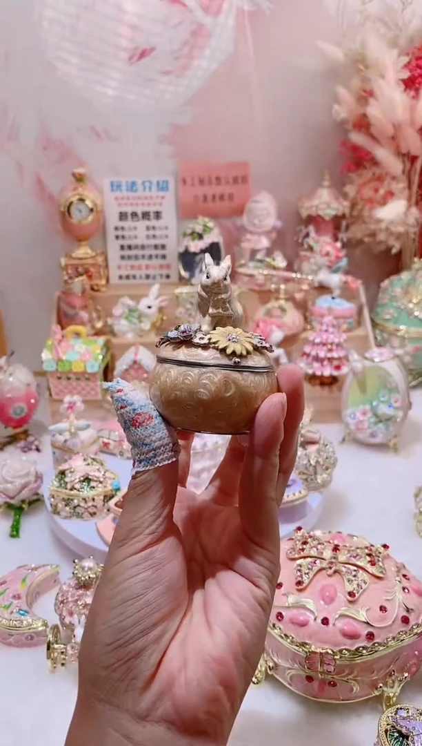 珐琅彩首饰盒摆件