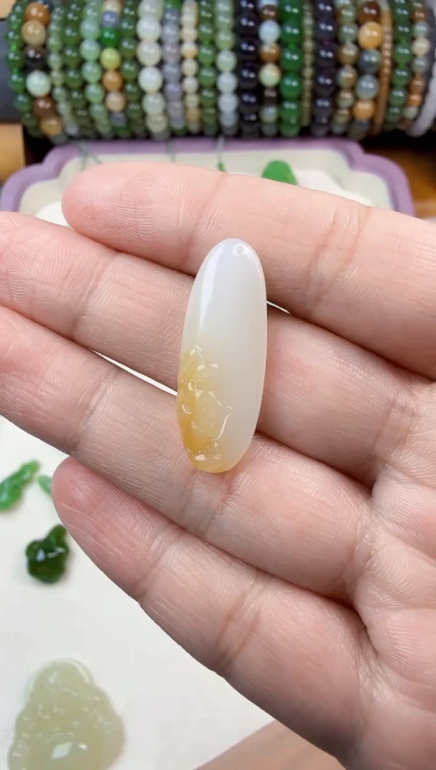 项链未镶嵌和田玉雨**光吊坠