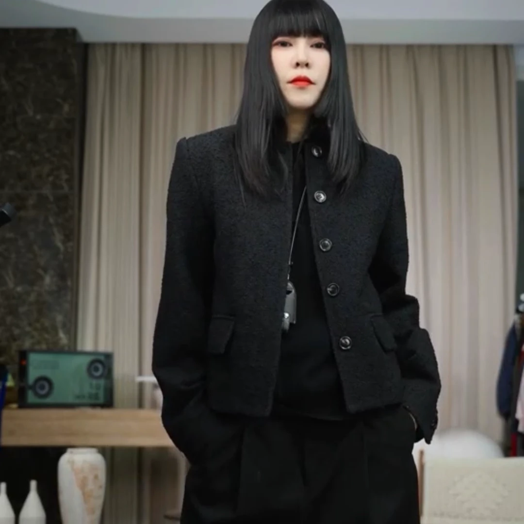 infobyfive罘蠡秋冬新款小香单排扣开衫西装外套二店NF0507021