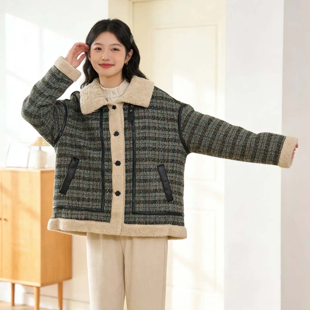 9620859高端专享老林家儿童秋冬款毛毛外套绿色（靠谱）