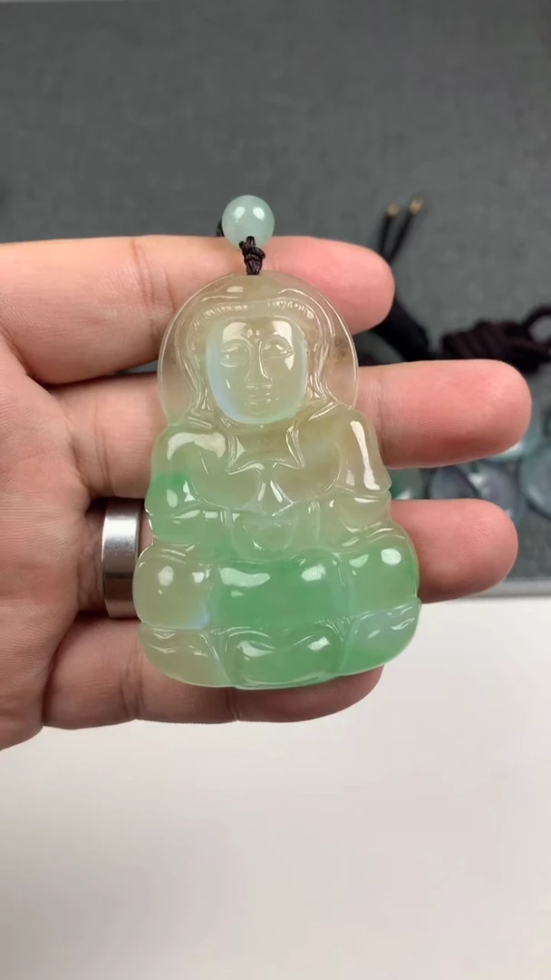 旺*缅翠冰透挂件吊坠020