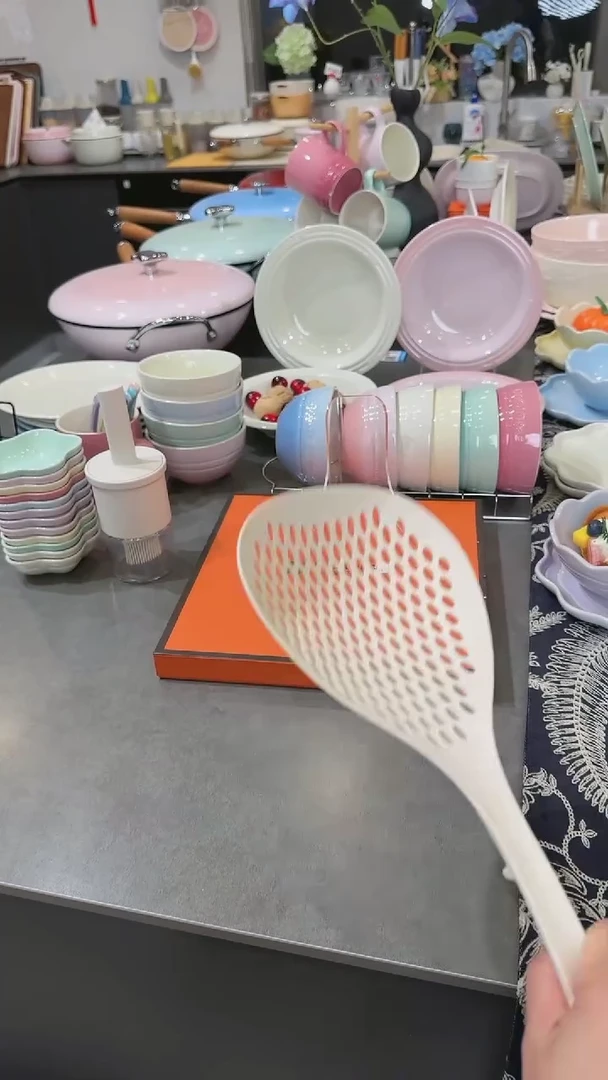 【闪购商品】瓷沥水勺34.5*13.5*4cm-霜白