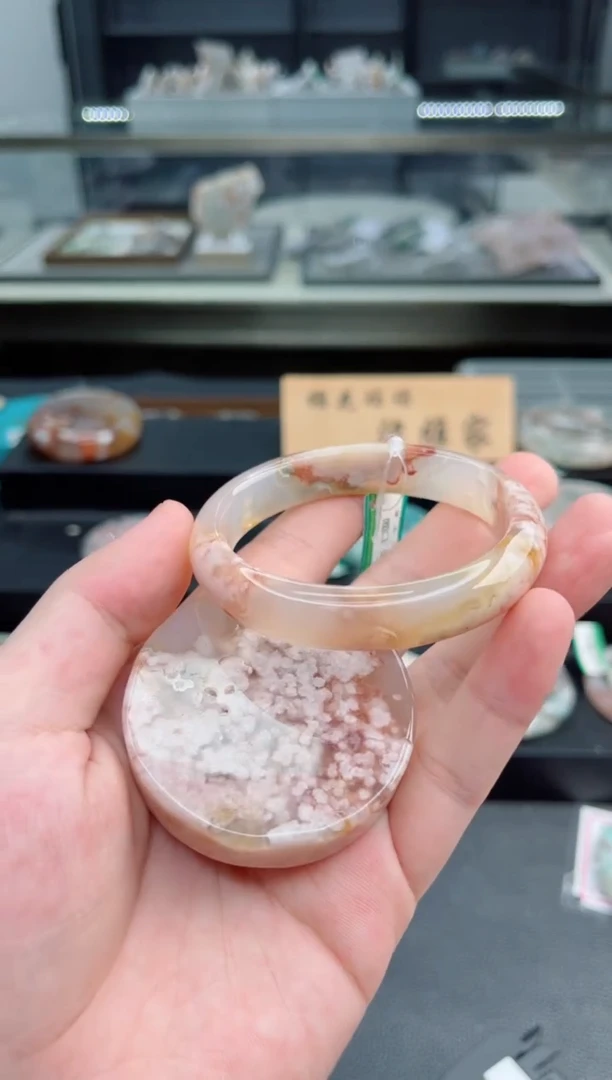 石英质玉手镯未镶嵌55圈口（赠送镯心）3660210