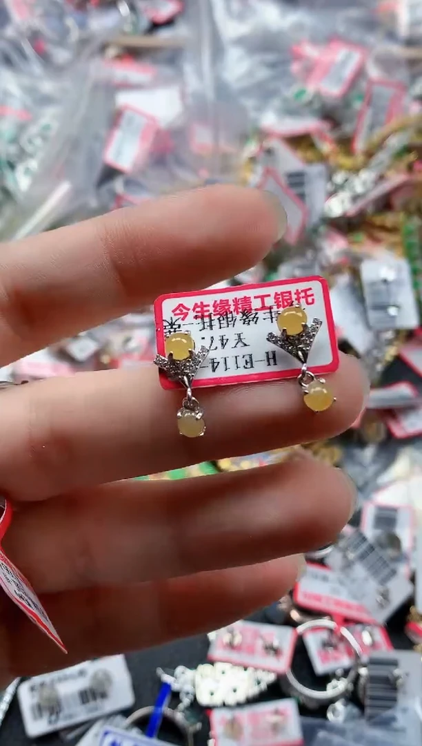 银S925镶嵌戒指翡翠天然A货缅甸翡翠