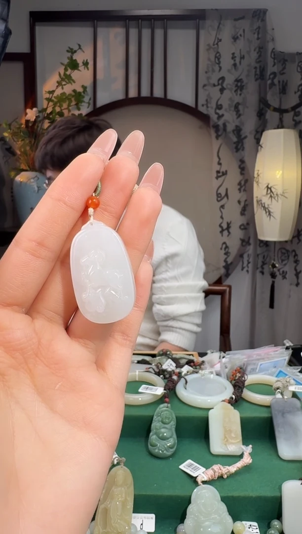 颈饰未镶嵌和田玉羊牌29/22/12