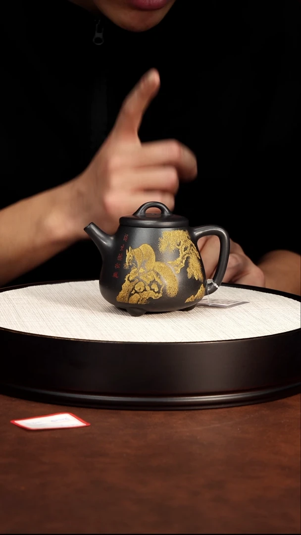 茶壶紫砂宜兴紫砂高石瓢石黄