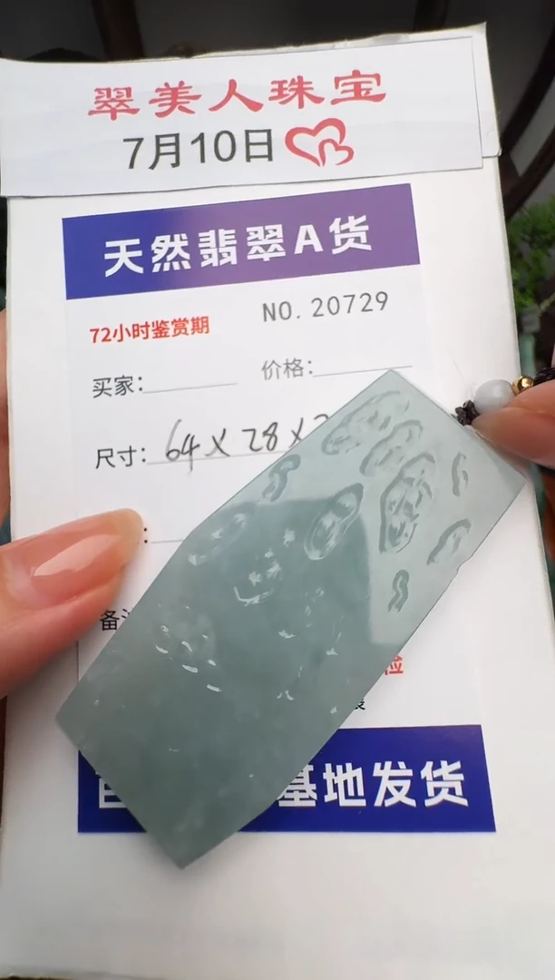翡翠未镶嵌颈饰原石20729