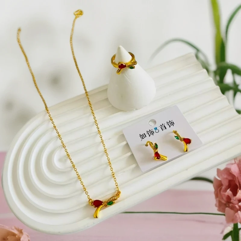 铁合金项链 kizil koz zanjir项链 时尚 百搭简约清新糖果色坠链