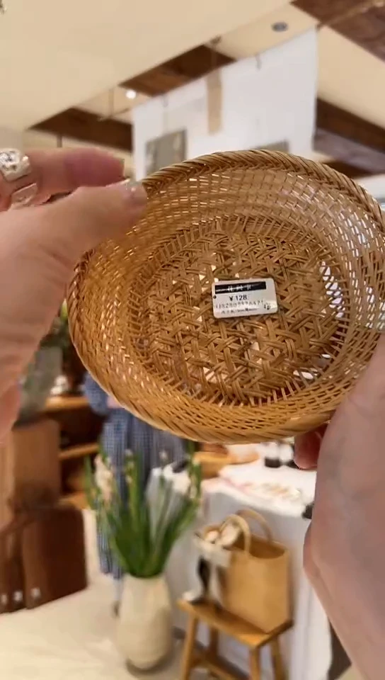 茶道摆件0000迷你手编小簸箕6471