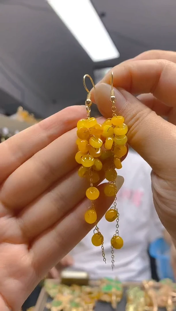 翡翠合金耳饰0253翡翠耳钩