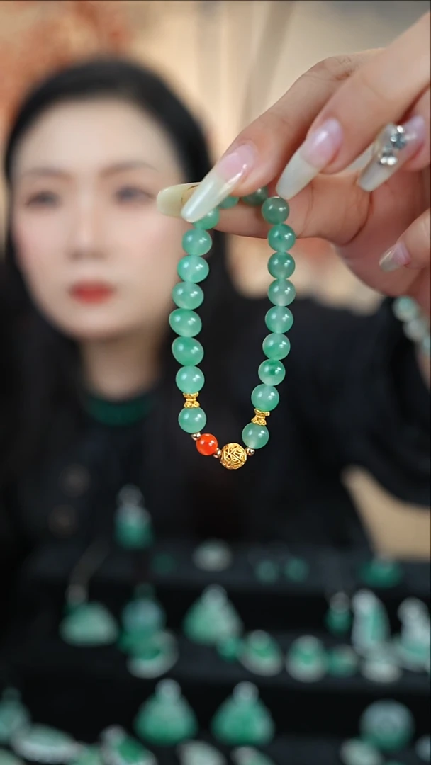 合金手链石英质玉（非洲翠）手串