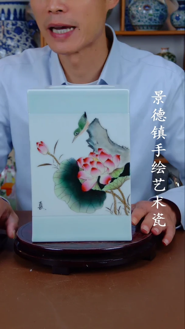 瓶景德镇手工手绘陶瓷摆件85