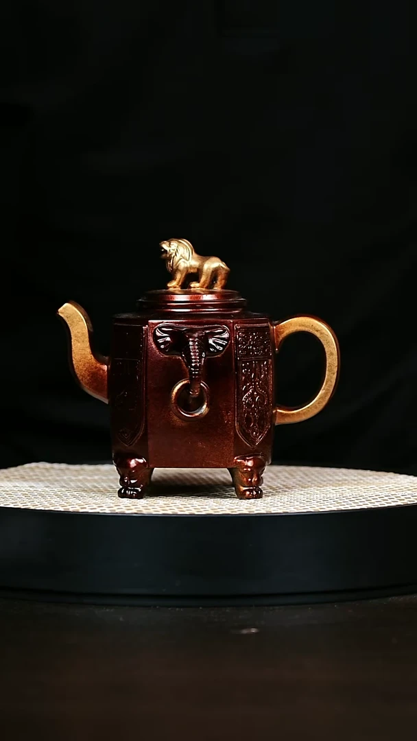 紫砂茶宠黑墩头威震八方瑞兽