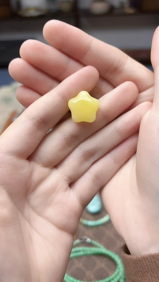 裸石蜜蜡未镶嵌蜜蜡星星配饰YN