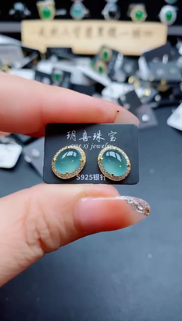 银S925镶嵌戒指翡翠1