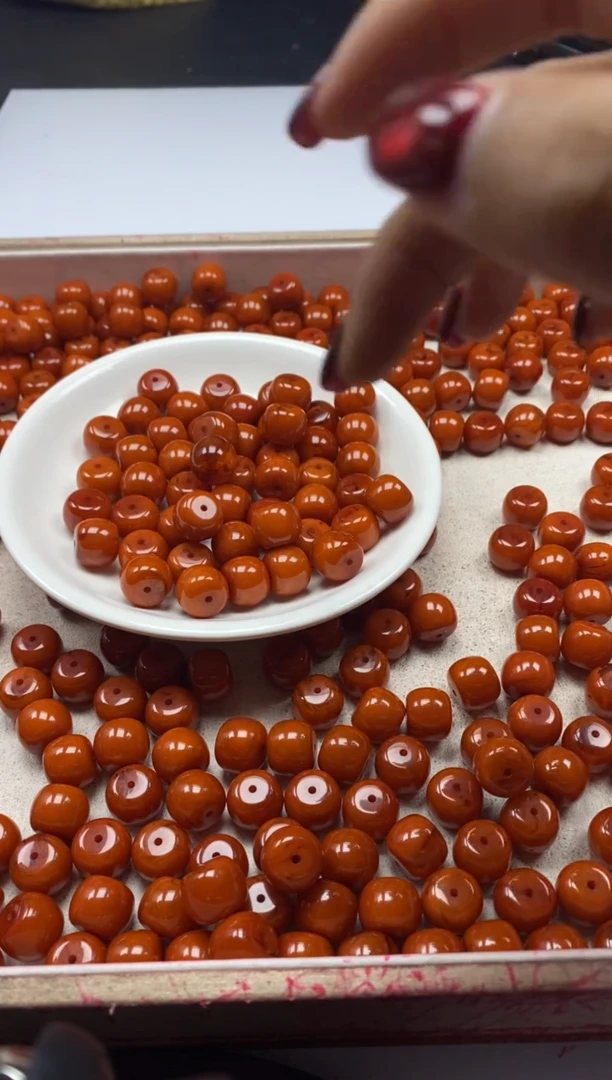 【闪购商品】蜜蜡颈饰未镶嵌w2031红花蜡老型12*10mm*5颗