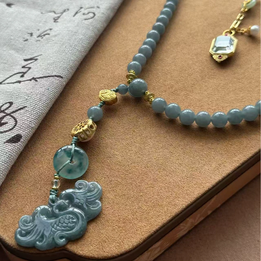 非金属布艺项链 辰曦同款【庭晚秋】创意款新中式独特百搭斜跨链