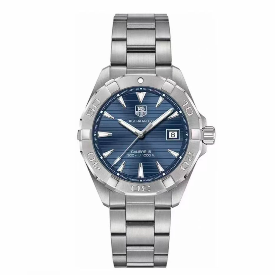 95新 TAG Heuer/泰格豪雅 竟潜/精钢机械/表镜40.5/名表/蓝色/