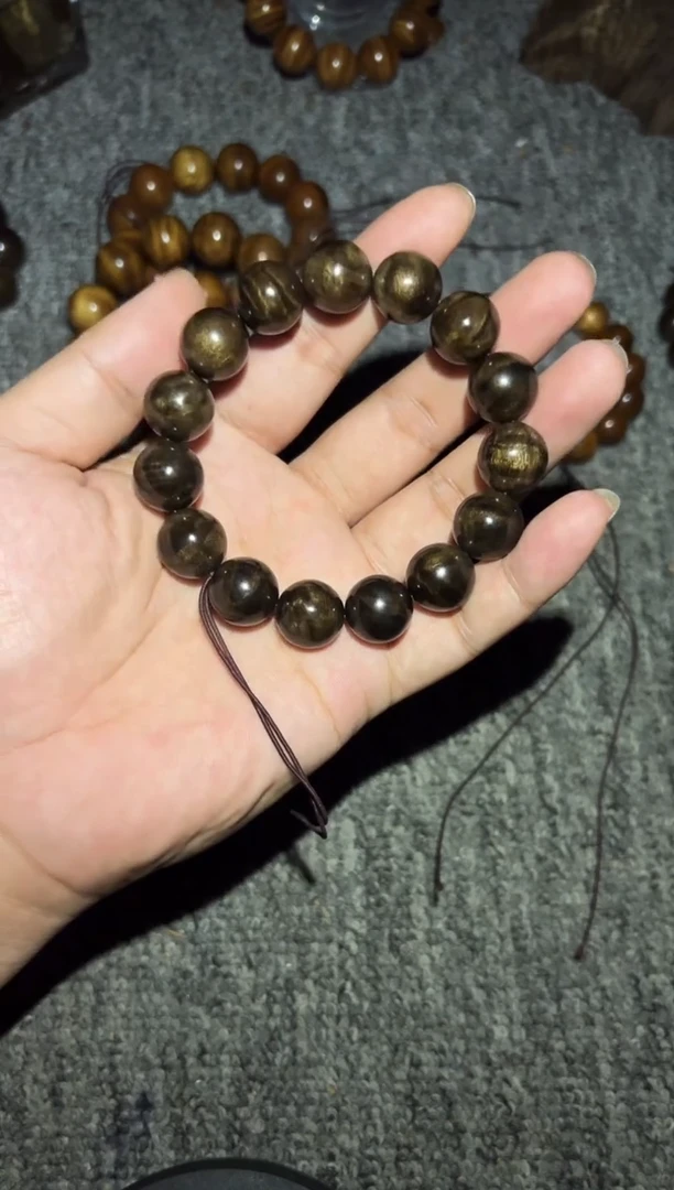 金丝楠手串/手链阴沉金丝楠1.5冰裂130