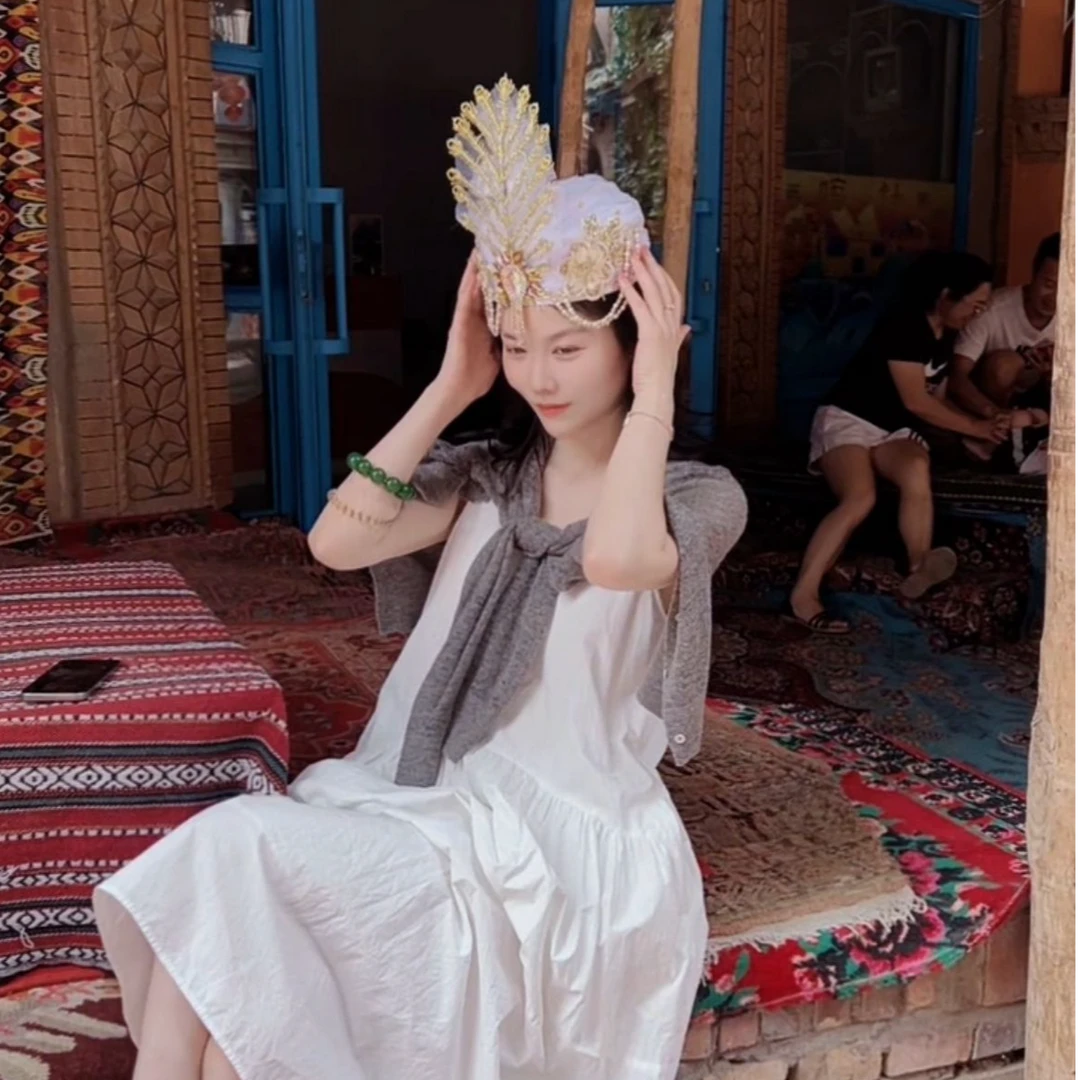 【悦悦专属】韩系温柔纯色抽褶无袖气质长款连衣裙Y688